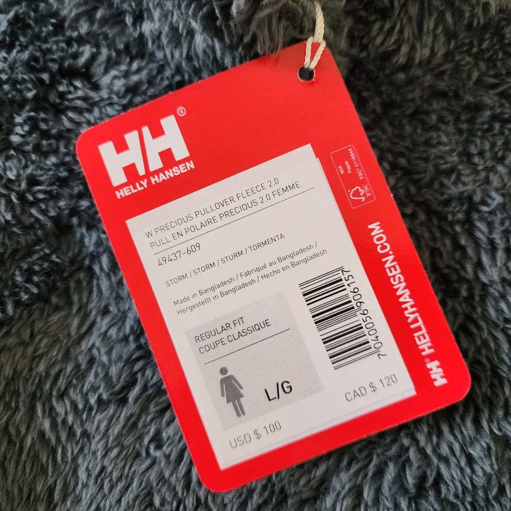 Helly Hansen Precious Pullover Fleece 2.0 Women Large Storm Gray Green 49437-609